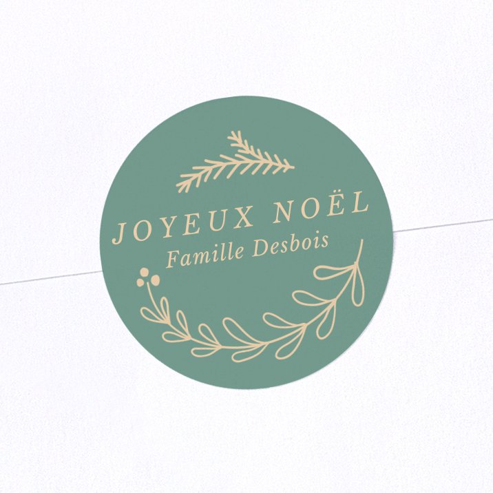 Sticker Noël Décoration vintage - vert émeraude