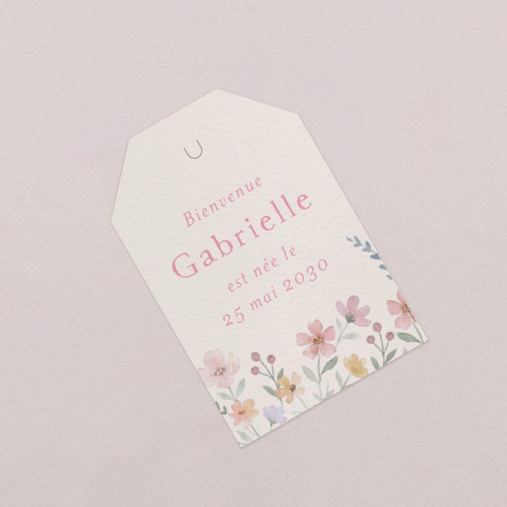 Etiquette carrée naissance Rosita