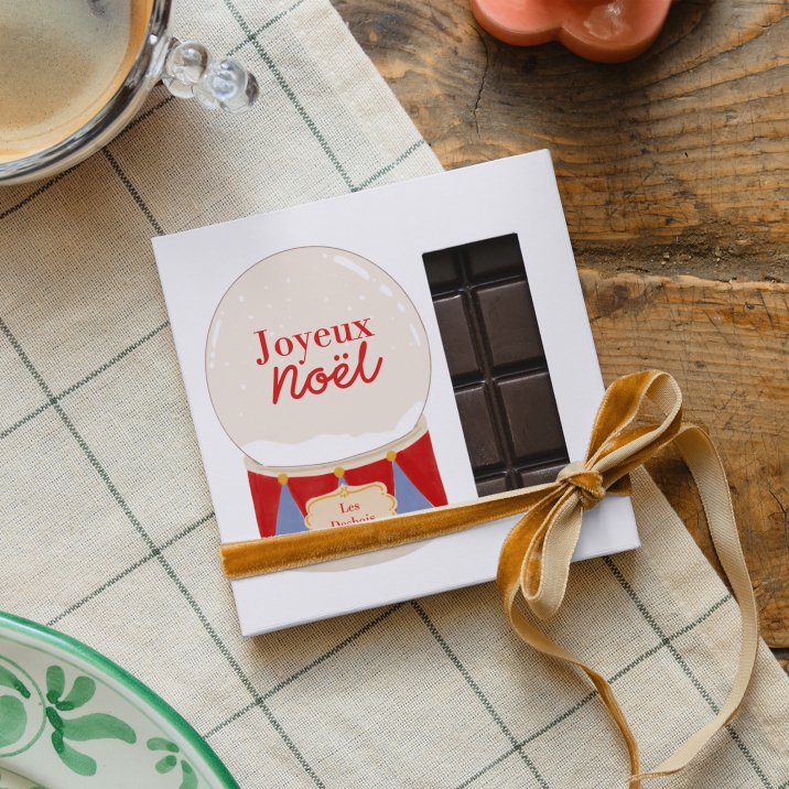Tablette chocolat Noël Boule à neige - vintage