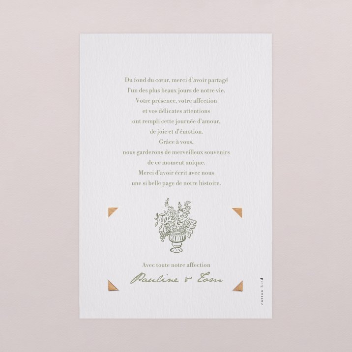 Remerciements mariage Vérone