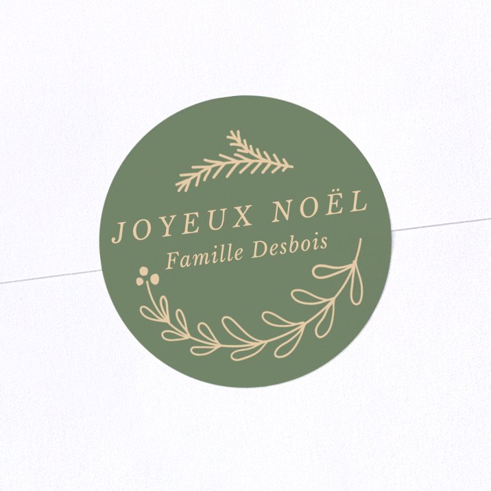 Sticker Noël Décoration vintage - vert forêt
