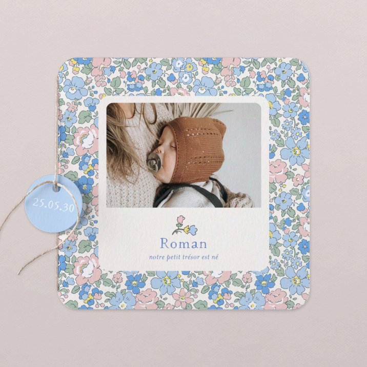 Faire-part naissance Liberty-azzuro