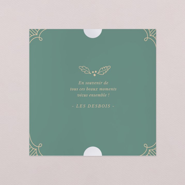 Tablette chocolat Noël Décoration vintage - vert émeraude