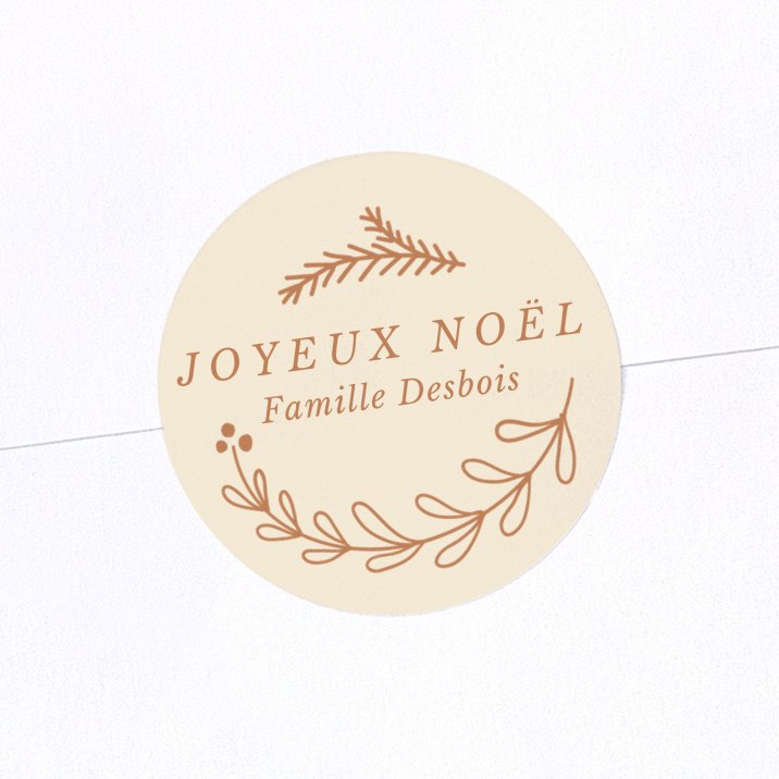 Sticker Noël Décoration vintage - ivoire