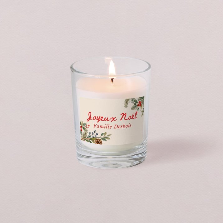 Petite bougie Noël Décoration ronde - couronne