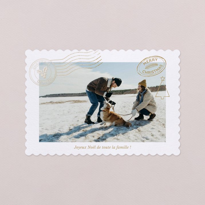 Carte de voeux Carte postale - or