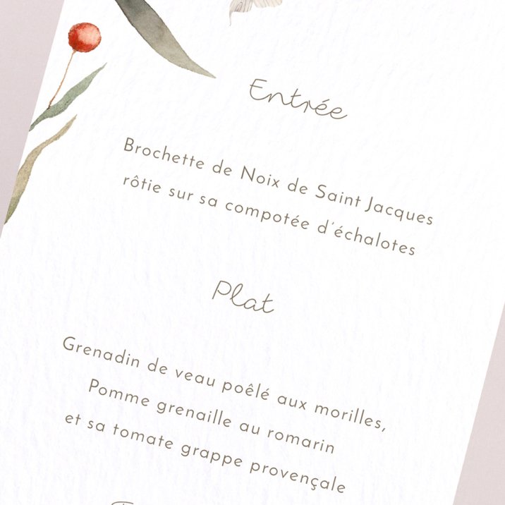 Menu baptême Clairière