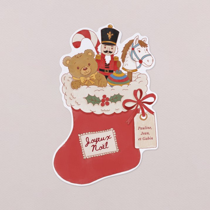 Carte de voeux Hotte de Noël